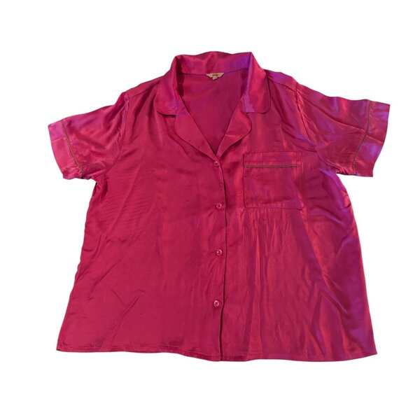 Eberjey Inez Washable 100% Silk Pink Short Pajama Set in Italian Rose Size L - Picture 7 of 10